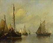 Antonie Waldorp Fishing Boats on Calm Water oil